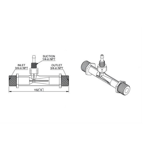 PVD/PVDF Venturi Fertilizer Injector 1/4"---2" ozone space parts